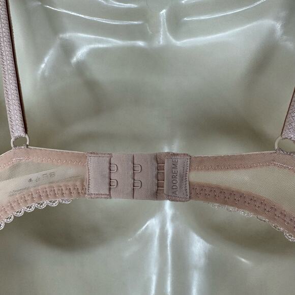Adore Me Cinthia Unlined Rose Lace Bra Beige Sz. 32A New - Picture 6 of 7